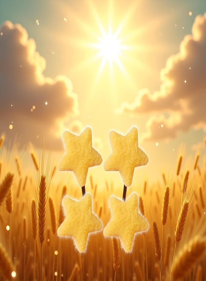 GOUDOGEDC Star Hairpins, 4Pcs Yellow Star Hairpins Solid Color Fluffy Fuzzy Soft Anti-slip Hair Decor Portable Sweet Style Pentagram Bangs Clips Hair Styling Clips Hair Accessories - Image 3